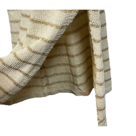 Floris Made in Italy Crochet dress ivory Gold Metallic Stripe M/L NWT #2319 - Picture 4 of 10